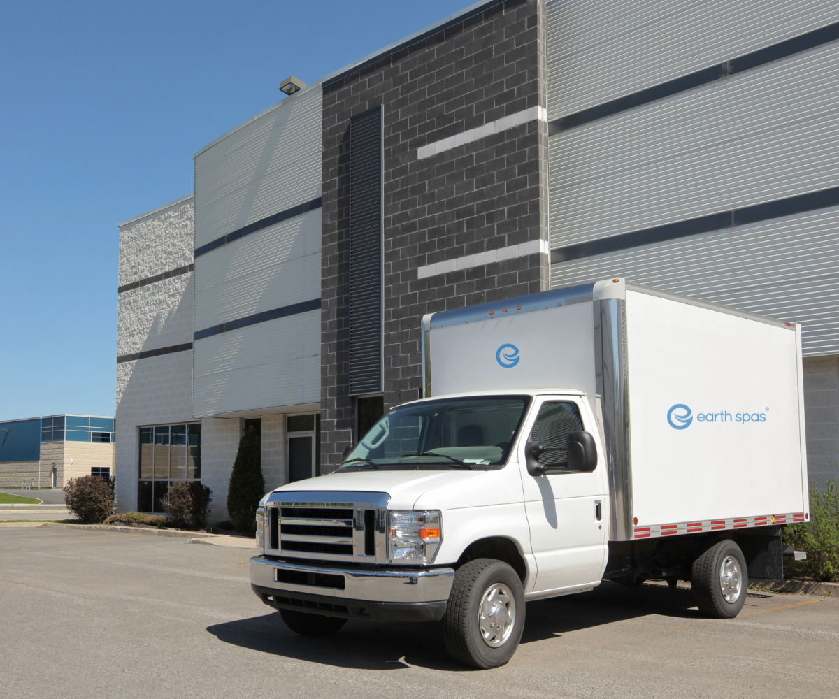 Earth Spas service van for on-site repairs